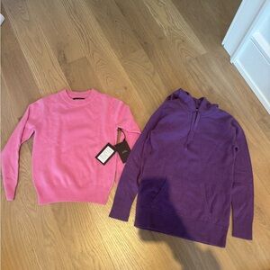Pink and Purple kids cashmere Sweaters size 4 and 6